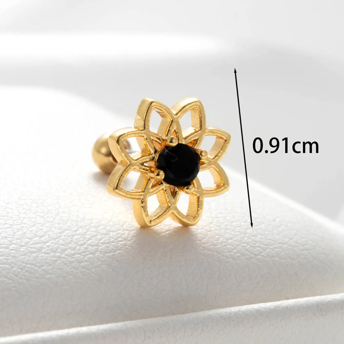 1 Piece Simple Series Classic Flower  18K Gold Plated  Women's Stud Earrings h5 